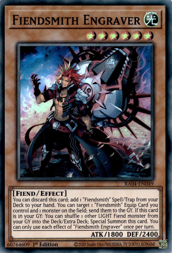 Yugioh Fiendsmith Engraver RA04-EN049 Super Rare 1st Edition NM
