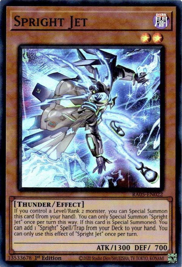 Yugioh Spright Jet RA05-EN022 NA Print Super Rare 1st Edition NM