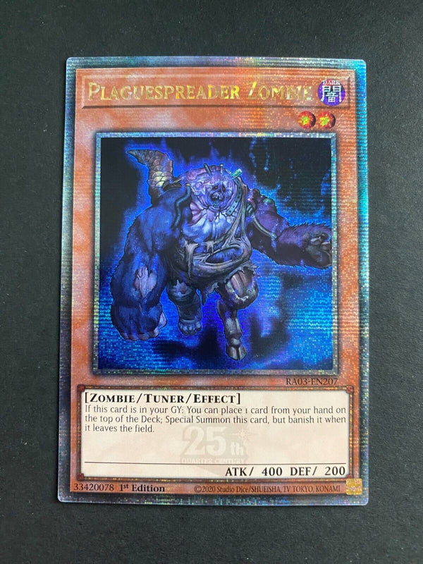 Yugioh Plaguespreader Zombie RA03-EN207 Quarter Century Rare 1st Edition NM