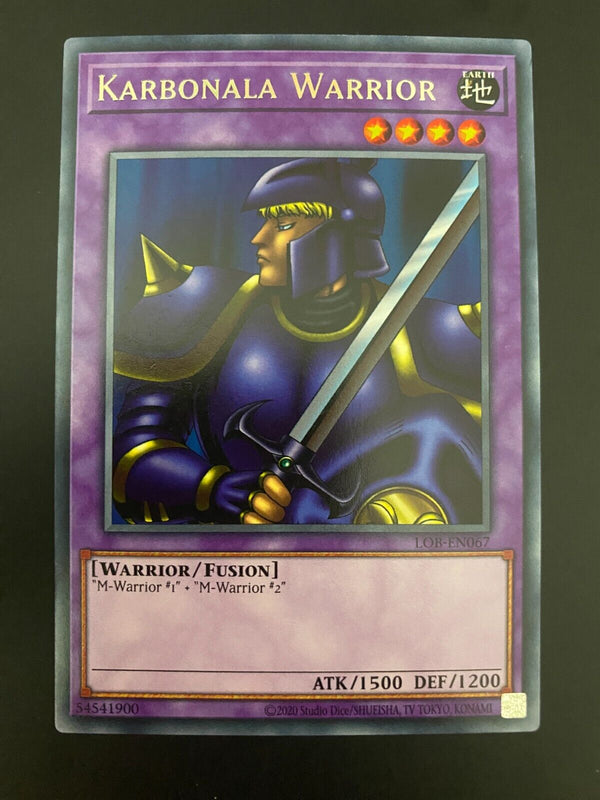 Yugioh Karbonala Warrior LOB-EN067 Unlimited Edition Rare NM/MINT