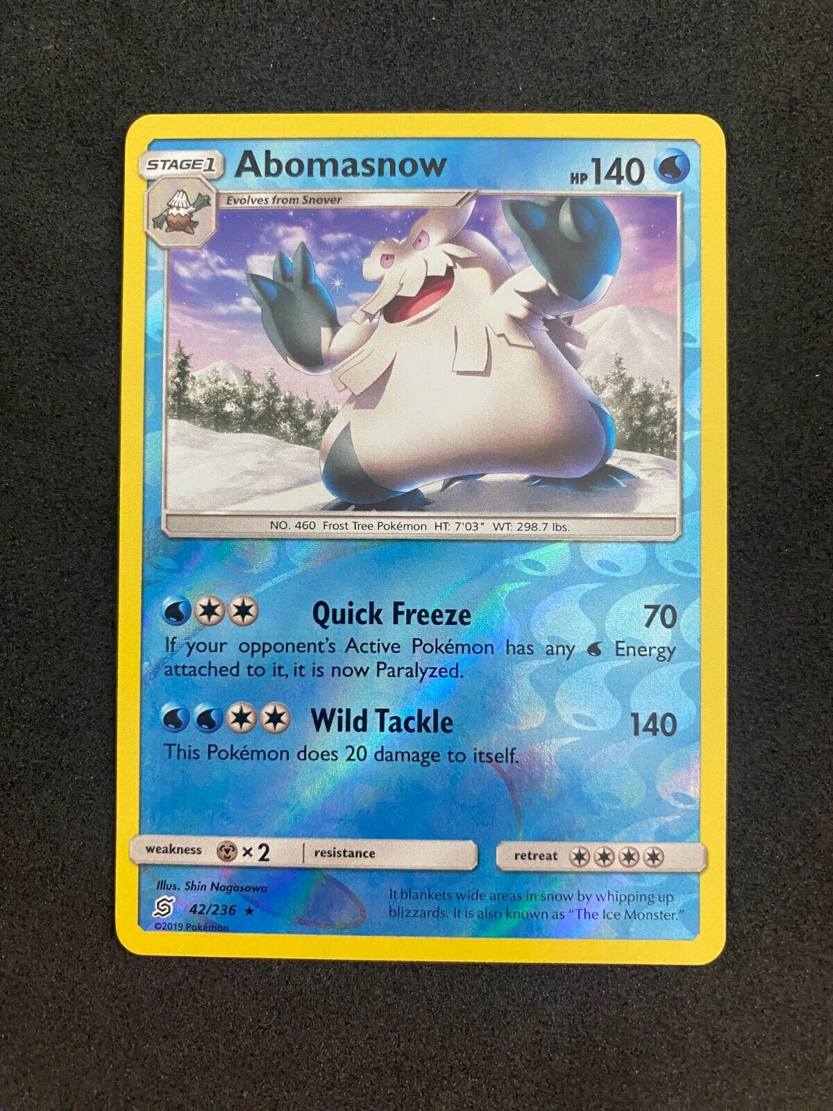 Pokemon Abomasnow 42/236 Unified Minds Reverse Holo NM