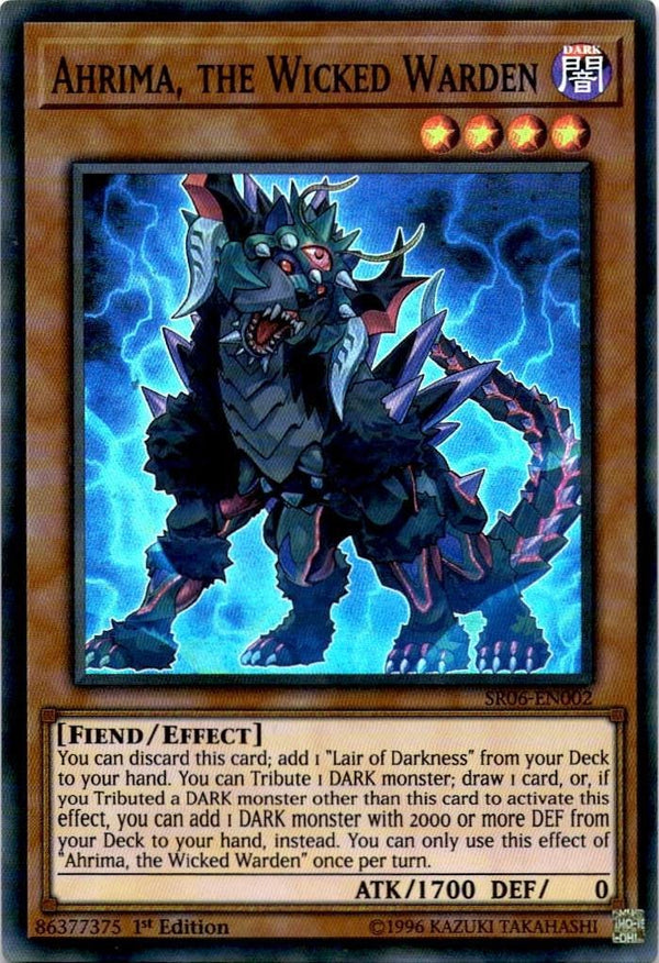 Yugioh Ahrima, the Wicked Warden SR06-EN002 Super Rare 1st Edition VLP/NM