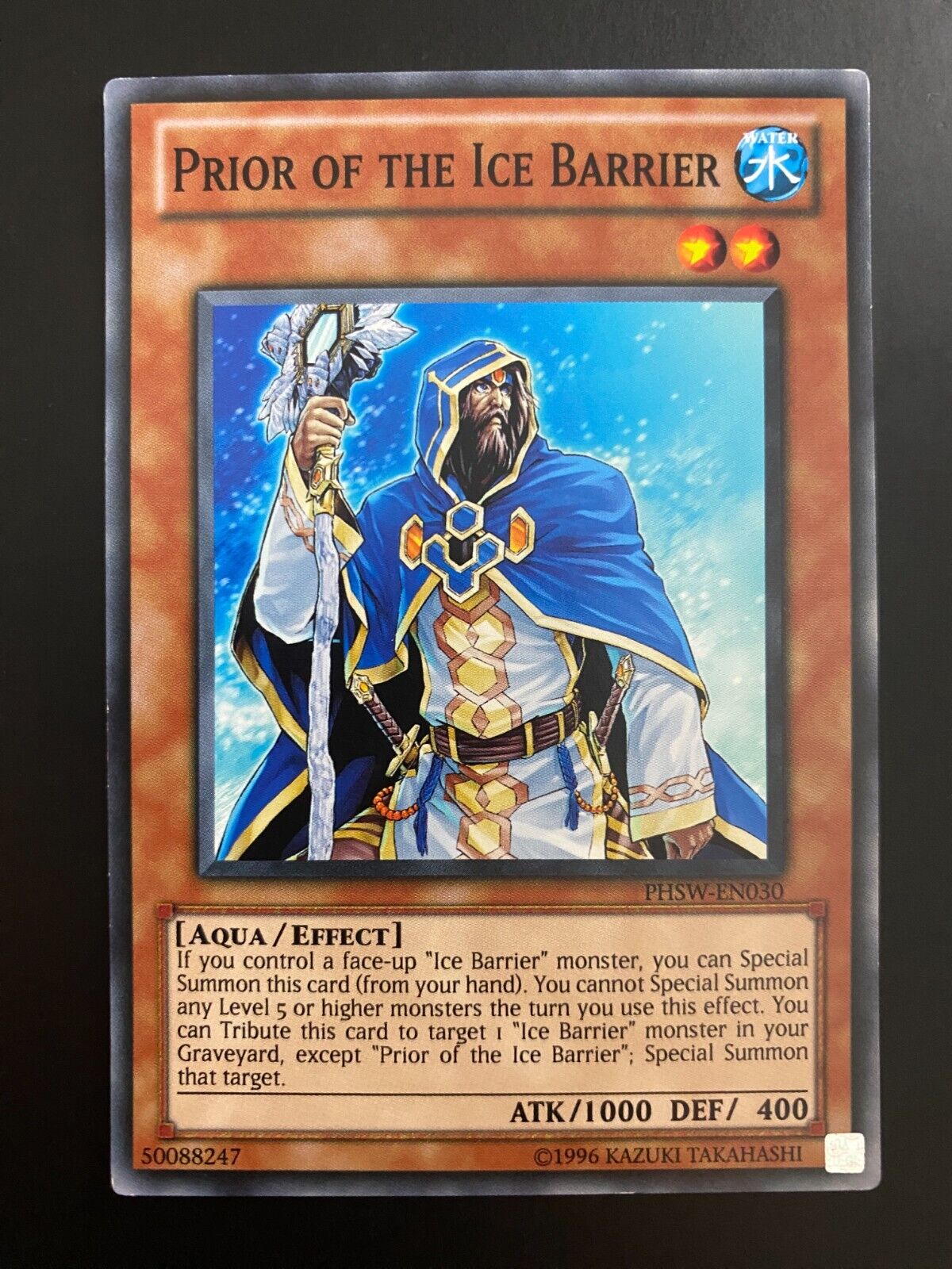 Yugioh Prior of the Ice Barrier PHSW-EN030 Common Unlimited Edition VLP