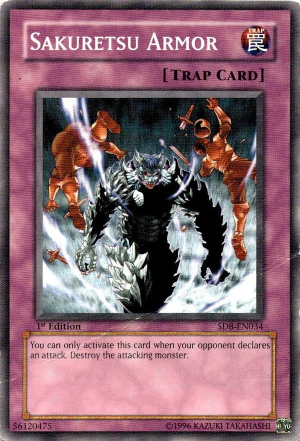Yugioh Sakuretsu Armor SD8-EN034 Common 1st Edition DAMAGED
