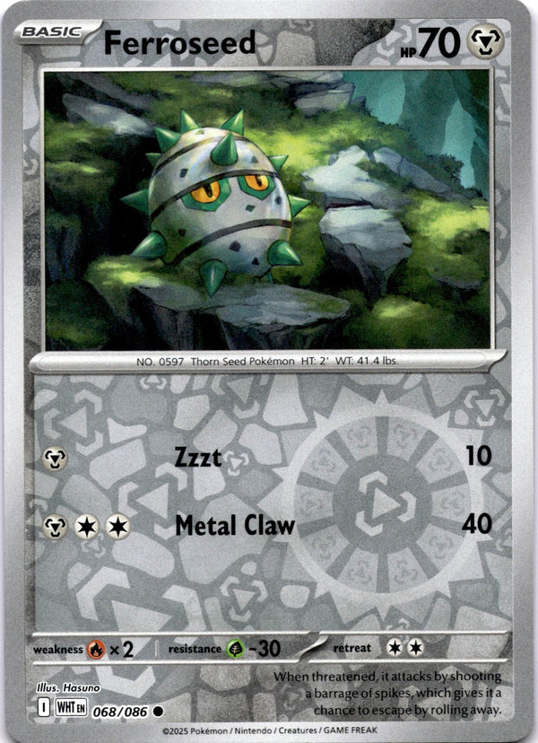 Pokemon Ferroseed 068/086 White Flare Reverse Holo NM