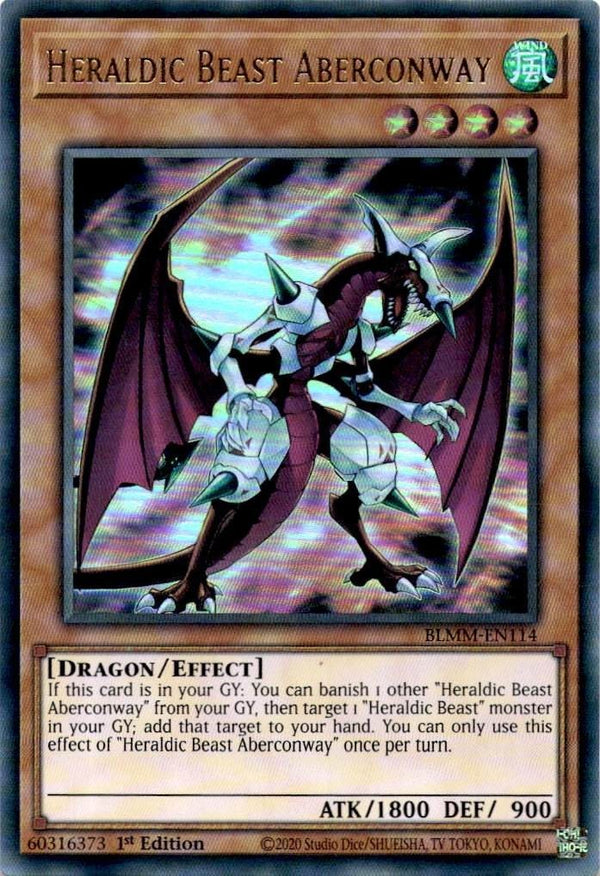 Yugioh Heraldic Beast Aberconway BLMM-EN114 Ultra Rare 1st Edition NM