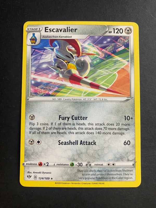 Pokemon Escavalier 124/189 Darkness Ablaze Rare Non Holo NM