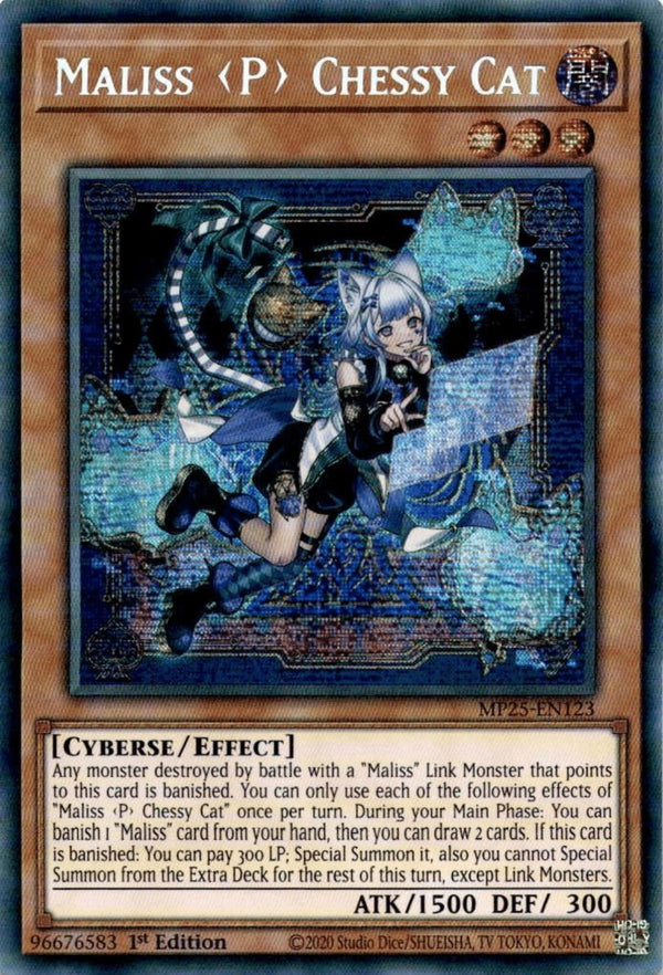 Yugioh Maliss P Chessy Cat MP25-EN123 Secret Rare 1st Edition NM