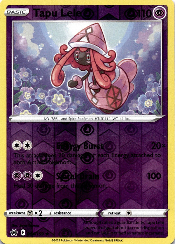 Pokemon Tapu Lele 064/159 Crown Zenith Reverse Holo LP