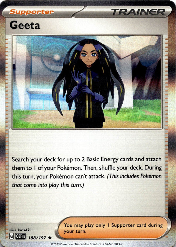 Pokemon Geeta 188/197 Obsidian Flames Holo NM