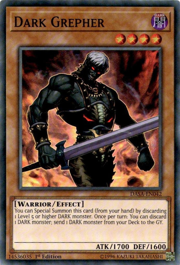 Yugioh Dark Grepher DASA-EN042 Super Rare 1st Edition VLP/NM