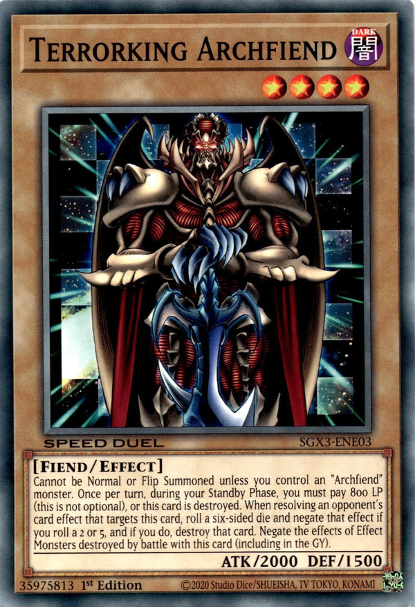 Yugioh Terrorking Archfiend SGX3-ENE03 Speed Duel Common 1st Ed NM