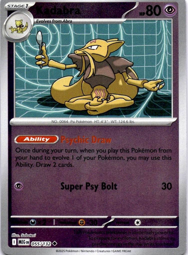 Pokemon Kadabra 055/132 Mega Evolution Reverse Holo NM
