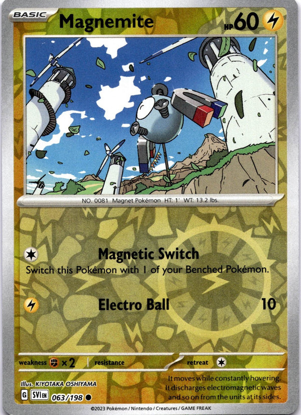 Pokemon Magnemite 063/198 Scarlet Violet Base Reverse Holo LP/NM