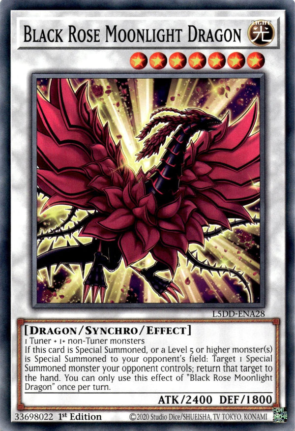 Yugioh Black Rose Moonlight Dragon L5DD-ENA28 Common 1st Edition NM