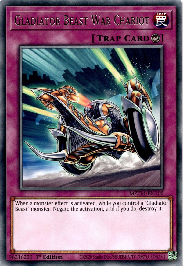 Yugioh Gladiator Beast War Chariot MZTM-EN105 Rare 1st Edition NM