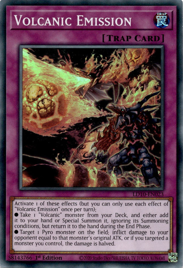 Yugioh Volcanic Emission LD10-EN023 Super Rare 1st Edition NM