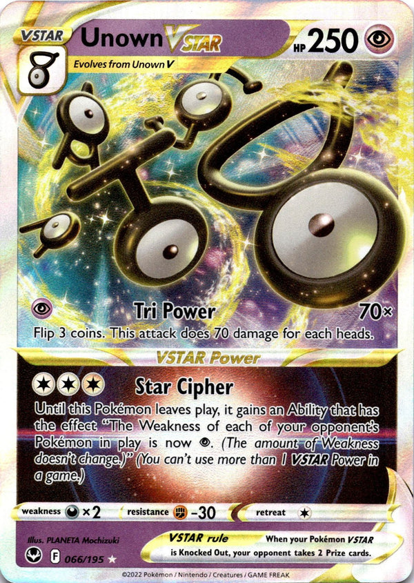 Pokemon Unown VSTAR 066/195 Silver Tempest Full Art Holo NM