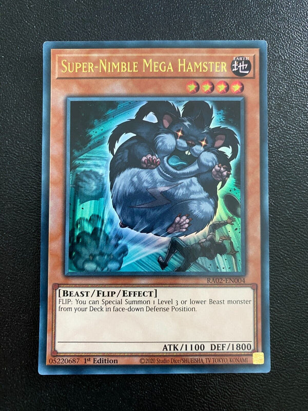 Yugioh Super-Nimble Mega Hamster RA02-EN004 Ultra Rare 1st Edition NM