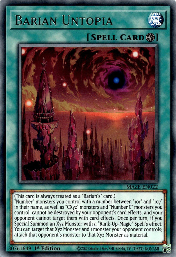Yugioh Barian Untopia MAZE-EN022 Rare 1st Edition NM