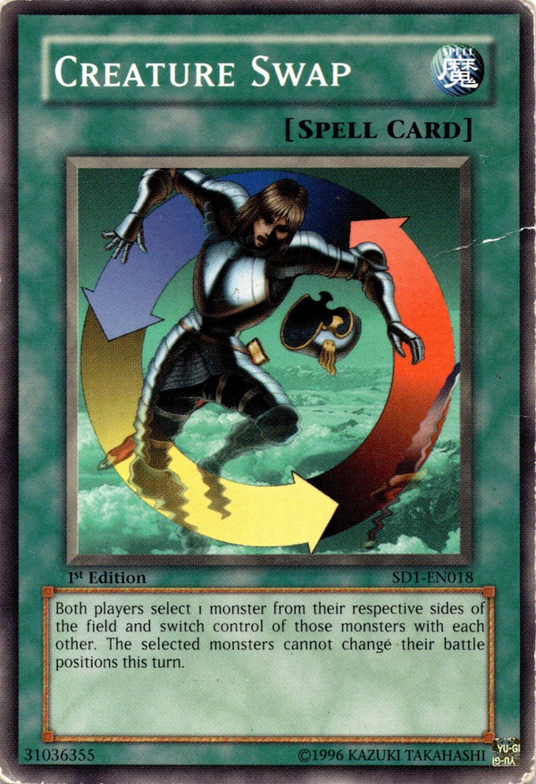 Yugioh Creature Swap SD1-EN018 Common 1st Edition DAMAGED