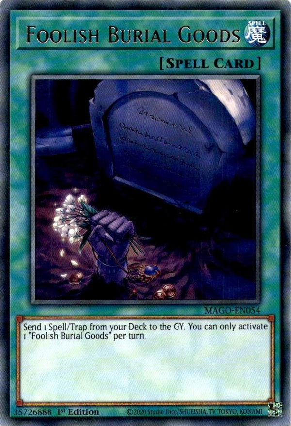 Yugioh Foolish Burial Goods MAGO-EN054 Rare 1st Edition NM