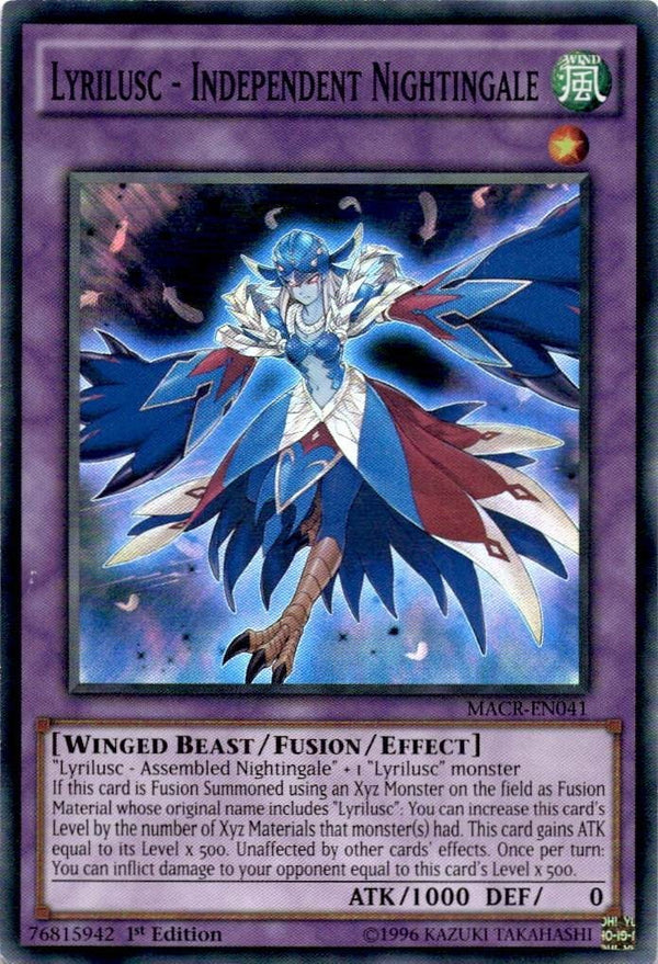 Yugioh Lyrilusc - Independent Nightingale MACR-EN041 Super Rare 1st Edition HP