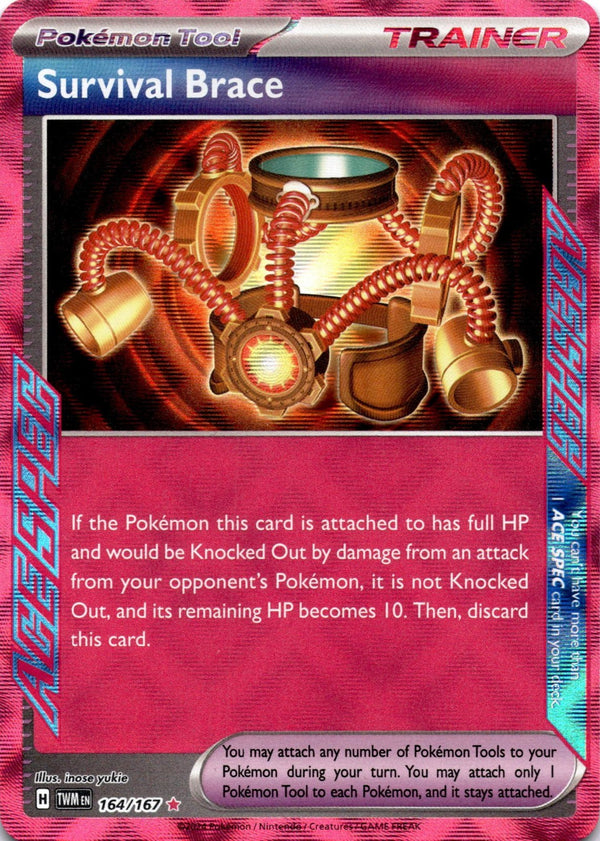 Pokemon Survival Brace 164/167 Twlight Masquerade Ace Spec NM