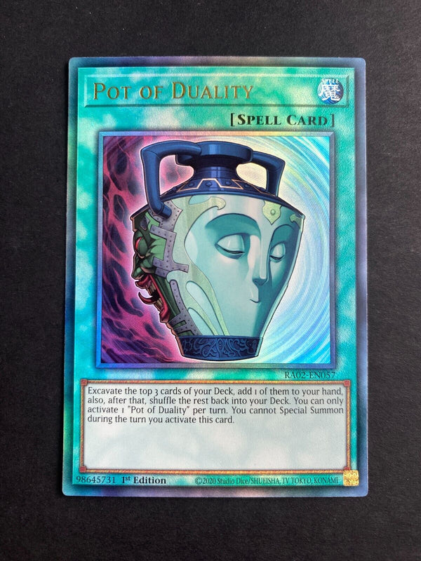 Yugioh Pot of Duality RA02-EN057 Prismatic Ultimate Rare 1st Edition NM