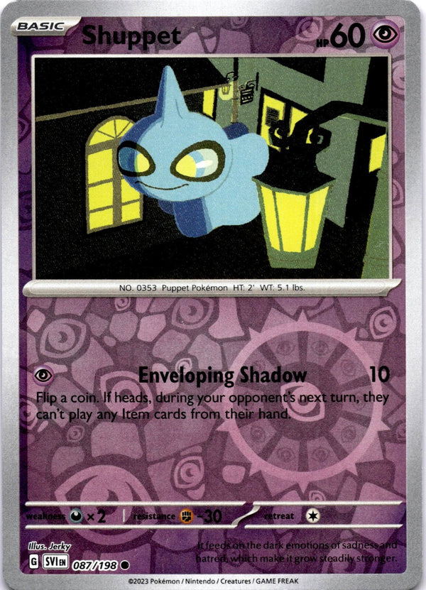 Pokemon Shuppet 087/198 Scarlet Violet Base Reverse Holo LP/NM