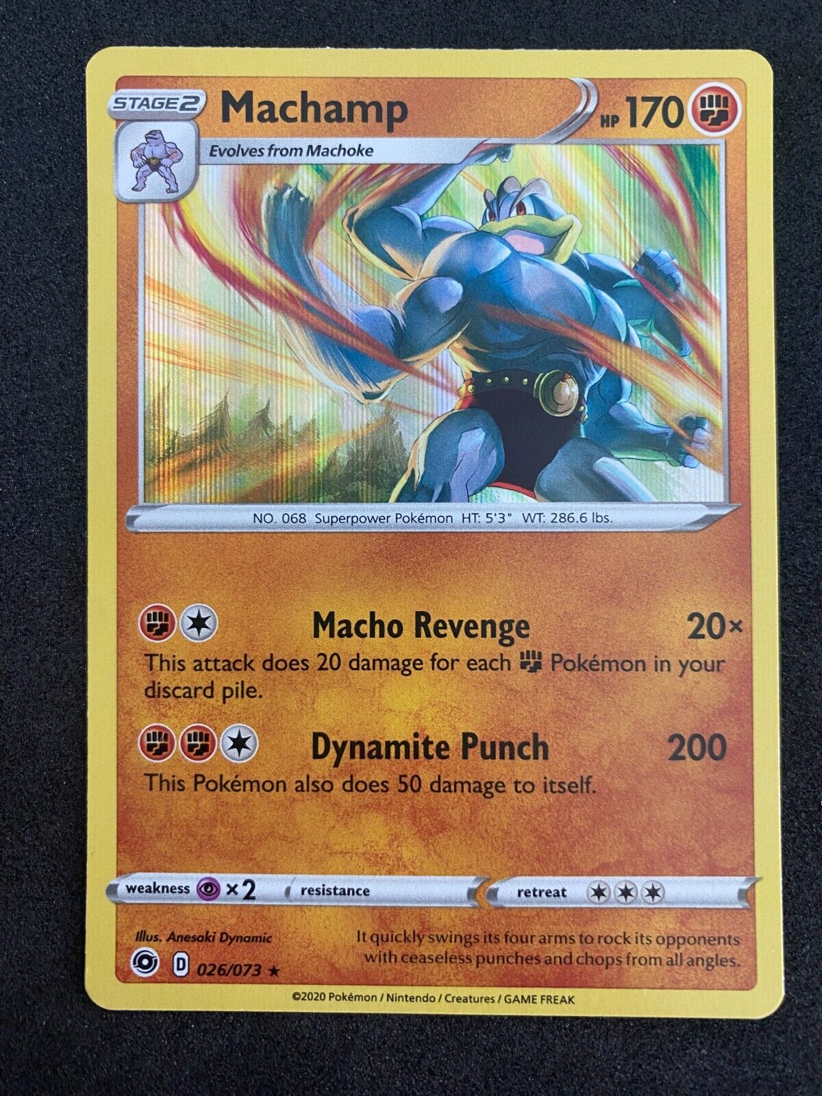 Pokemon Machamp 026/073 Champion's Path Holo NM-MINT