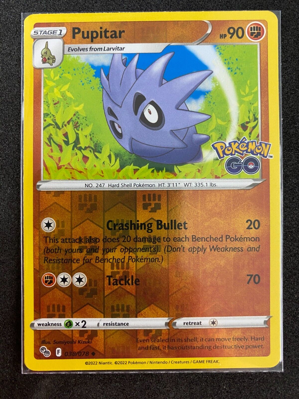 Pokemon Pupitar 038/078 Pokemon Go Reverse Holo NM