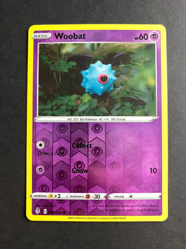 Pokemon Woobat 068/203 Evolving Skies Reverse Holo LP/NM