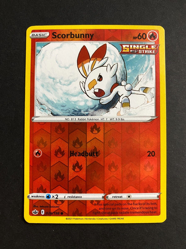 Pokemon Scorbunny 026/198 Chilling Reign Reverse Holo LP