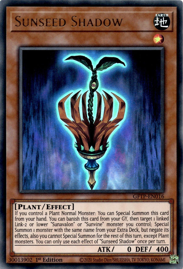 Yugioh Sunseed Shadow GFTP-EN016 Ultra Rare 1st Edition NM