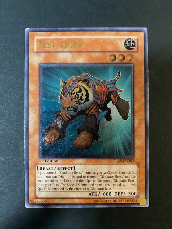 Yugioh Test Tiger GLAS-EN082 Ultimate Rare 1st Edition Euro LP
