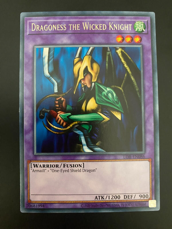 Yugioh Dragoness the Wicked Knight LOB-EN086 Unlimited Edition Rare NM/MINT