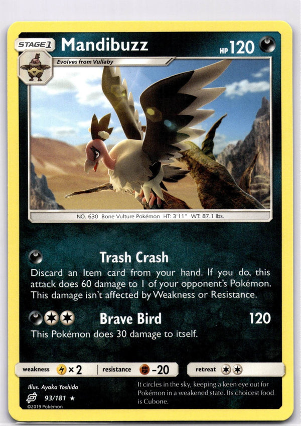 Pokemon Mandibuzz 93/181 Team Up Non Holo VLP/NM