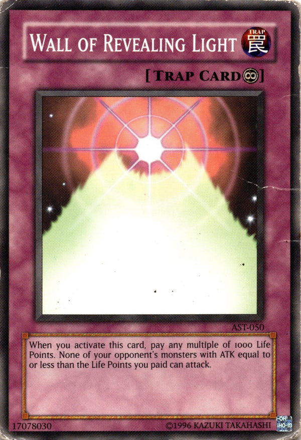 Yugioh Wall of Revealing Light AST-050 Common Unlimited Edition DAMAGED