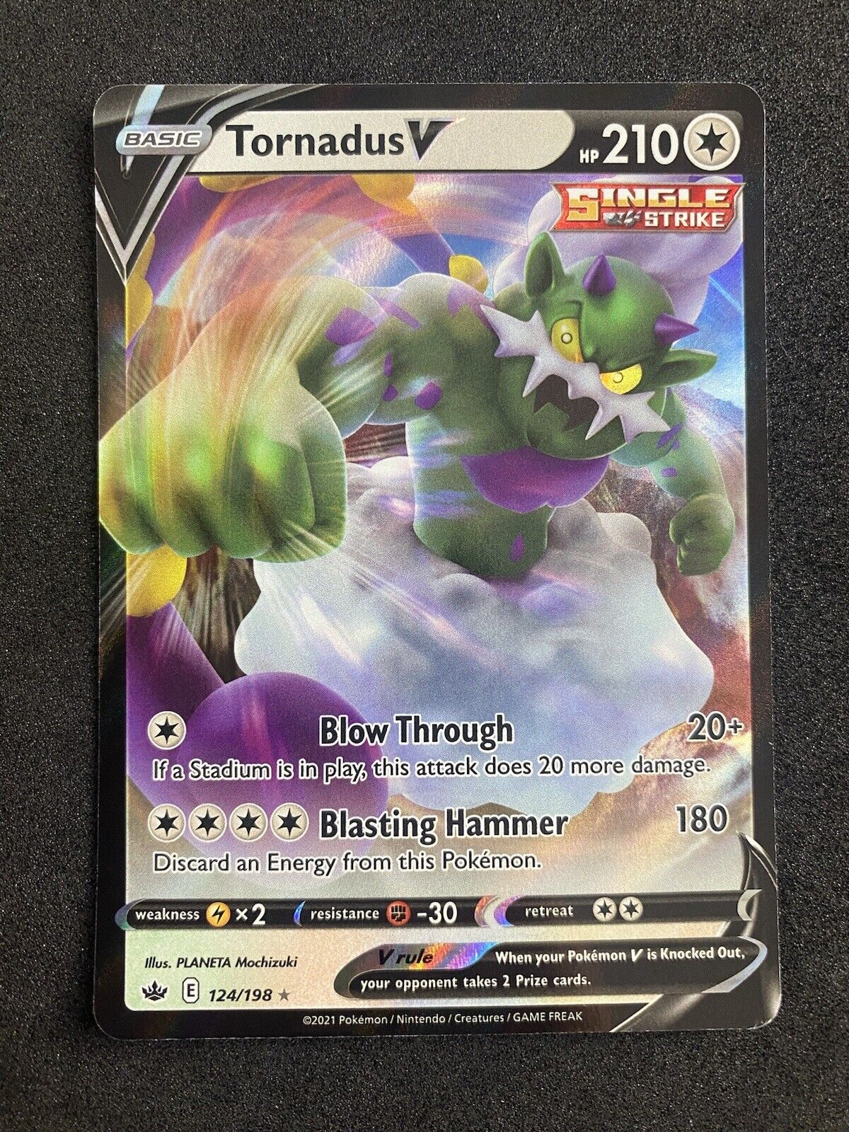 Pokemon Tornadus V 124/198 Ultra Rare Chilling Reign MINT