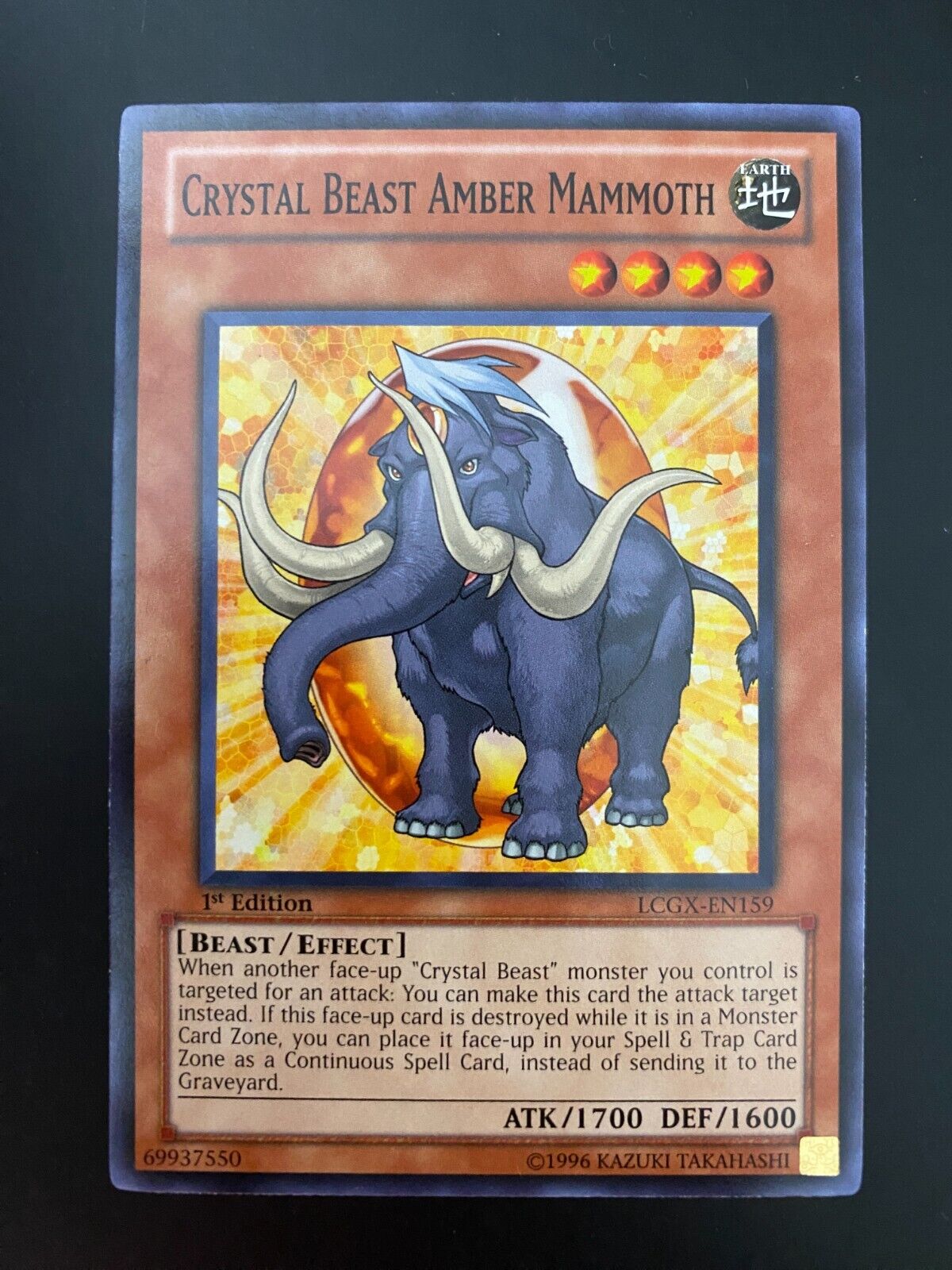 Yugioh Crystal Beast Amber Mammoth LCGX-EN159 Common 1st Edition NM/MINT