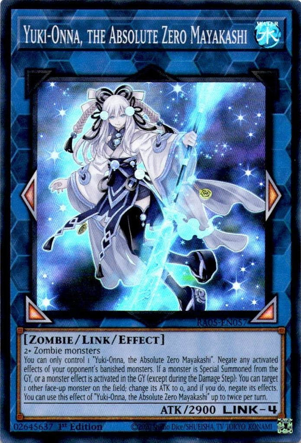 Yugioh Yuki-Onna, the Absolute Zero Mayakashi RA05-EN057 NA Print Super Rare NM