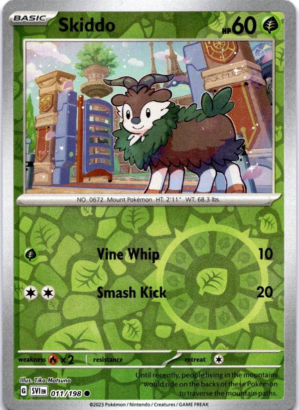 Pokemon Skiddo 011/198 Scarlet Violet Base Reverse Holo VLP/NM