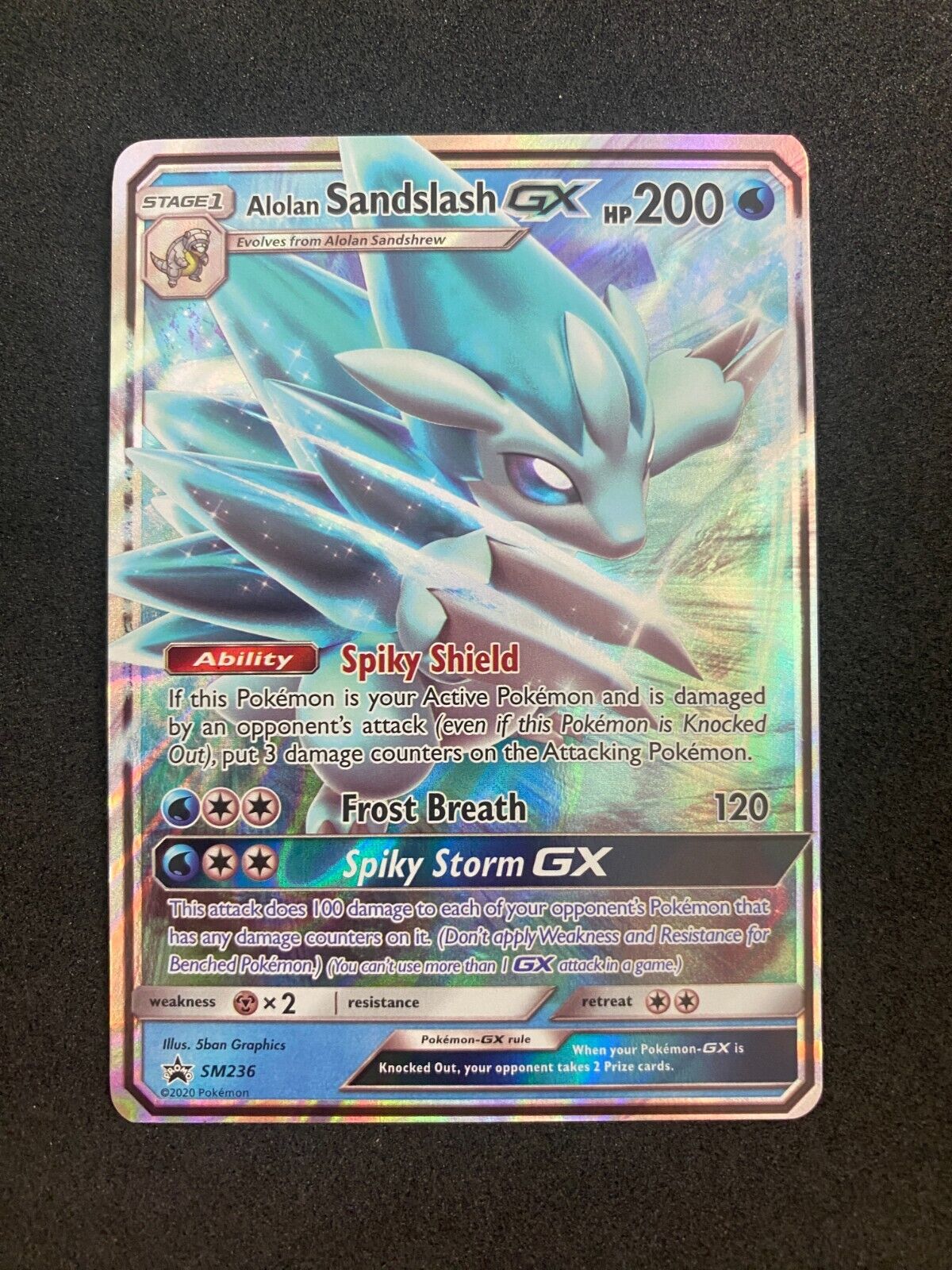 Pokemon Alolan Sandslash GX SM236 Black Star Promos Full Art Holo MINT