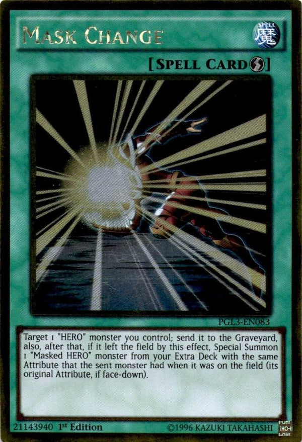 Yugioh Mask Change PGL3-EN083 Gold Rare 1st Edition NM