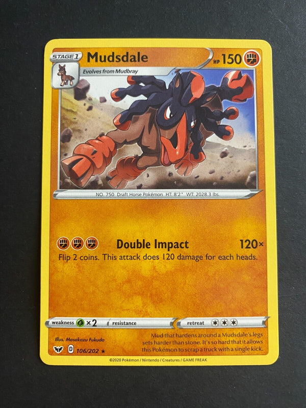 Pokemon Mudsdale 106/202 Sword Shield Base Rare Non Holo NM