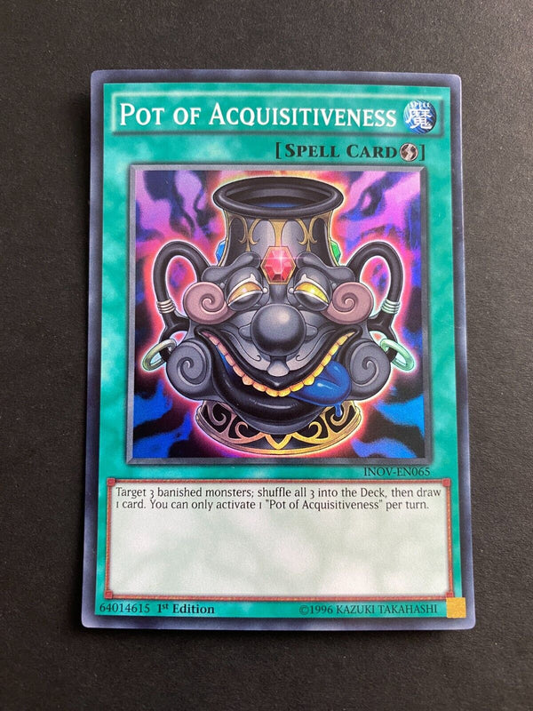 Yugioh Pot of Acquisitiveness INOV-EN065 Super Rare 1st Edition VLP/NM