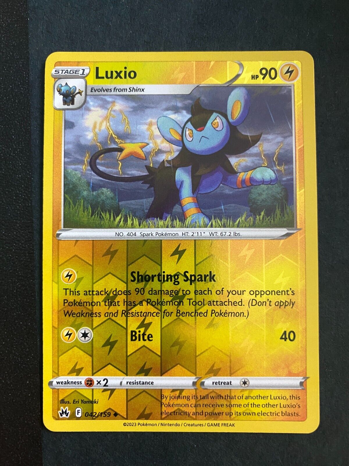 Pokemon Luxio 042/159 Crown Zenith Reverse Holo NM