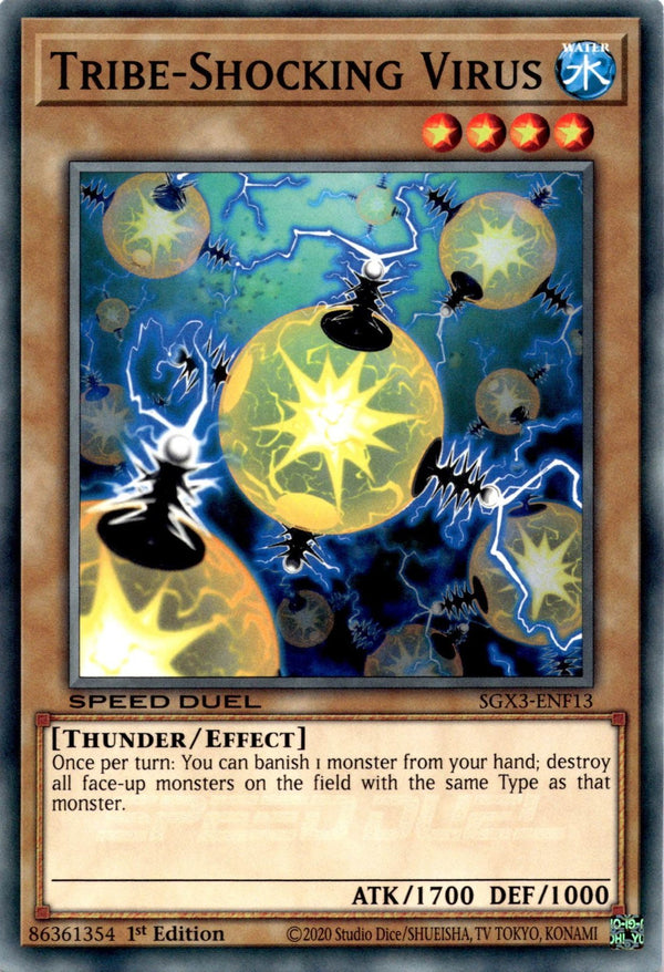 Yugioh Tribe-Shocking Virus SGX3-ENF13 Speed Duel Common 1st Edition NM