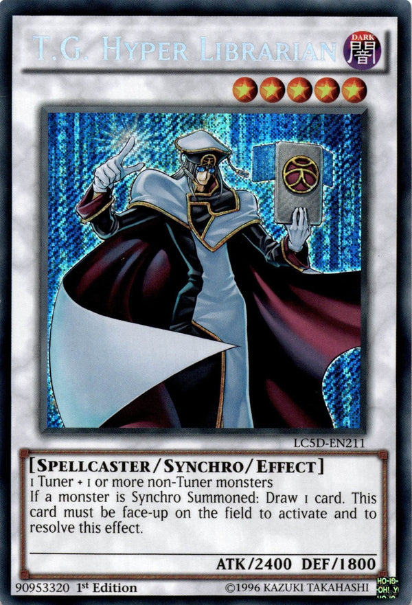 Yugioh T.G. Hyper Librarian LC5D-EN211 Secret Rare 1st Edition VLP/NM